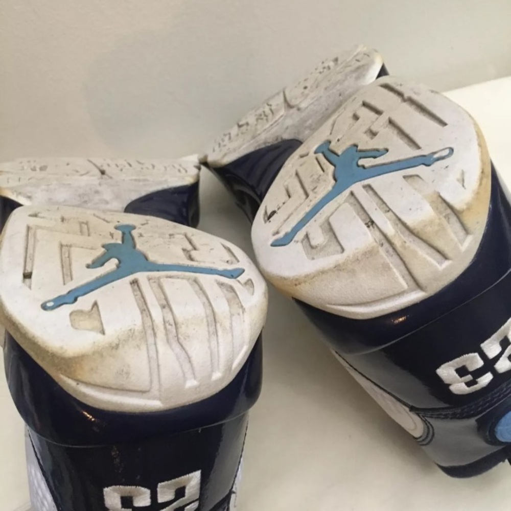 Size 11.5 - Air Jordan 9 White University Blue, UNC 2018 - Picture 11 of 12